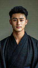 Obraz premium Man in Black Kimono