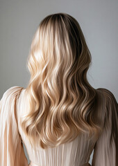 Naklejka premium Platinum Blonde Top Knot: A Sleek and Simple Hairstyle