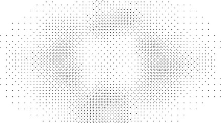 Minimal grayscale halftone pattern made of tiny dots forming abstract geometric design creating modern digital texture background for contemporary graphic and visual projects