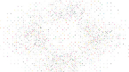 Pastel confetti dots create gentle gradient waves on white abstract background modern minimal mosaic pattern for celebration design invites posters banner and web layouts