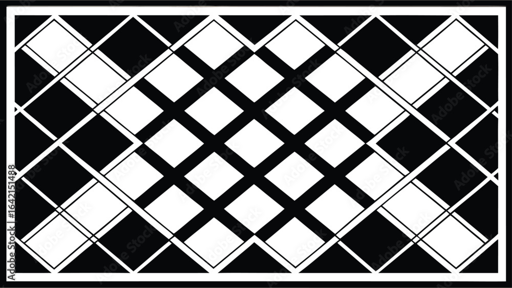 Aufkleber abstract geometric design featuring intersecting lines and repeating square patterns