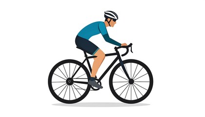 Fototapeta premium Cyclist in profile view