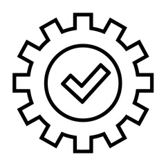 PNG Checkmark inside a gear illustration icon configuration.
