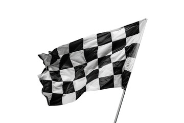 Checkered race flag waving in wind