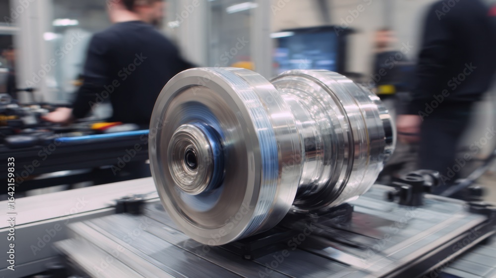 Aufkleber medium shot capturing the spherical wheelhub motor in sharp focus as it spins on a rollingresistance