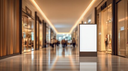 Obraz premium Blank Advertising Billboard Display in a Modern Shopping Mall, Ready for Customization and Marketing Campaigns