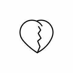 heart breaking icon sign vector