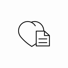 heart documents icon sign vector