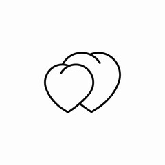 heart merge icon sign vector