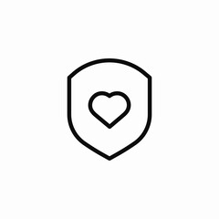 shield heart icon sign vector