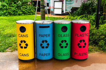 Recycling bins for ecological awareness