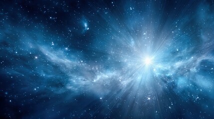 Vibrant Space Nebula with a Bright Center Glow and Starry Field