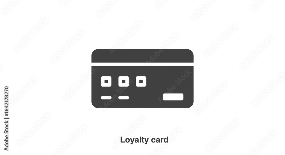 Poster a dark gray loyalty card with rounded corners and a white background in a minimalist style image