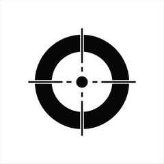 Black Target Reticle on White Background crosshair goal