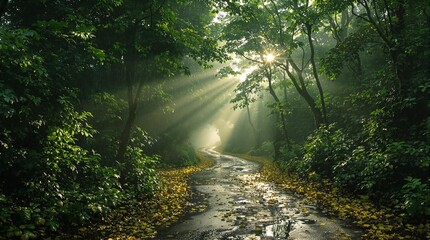 Obraz premium morning in the forest