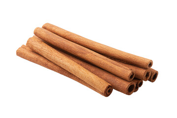Aromatic Cinnamon Sticks Stack Isolated on White Transparent Background