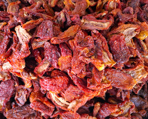 Sun dried tomatoes showcase rich colors and textures, perfect for flavorful dishes and culinary creations