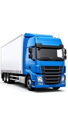 Blue truck, white trailer