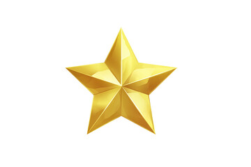 Shiny Golden Star isolated on white transparent background