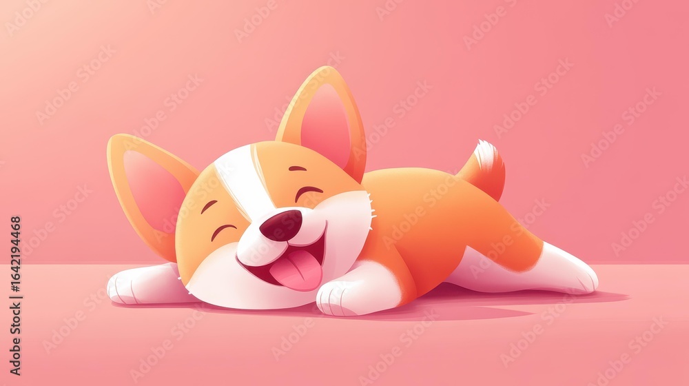Aufkleber adorable pastel puppy icon in a charming 2d style, perfect for adding a playful touch to your design