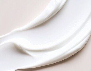 White cosmetic cream swipe isolated on white background. Make up foundation smudge. BB, CC cream smear texture