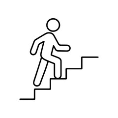 line icon man climbing stairs vector on white background
Vector line icon on white background