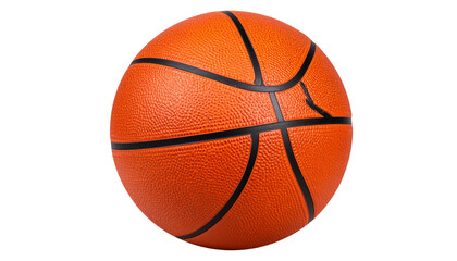Basketball PNG, Realistic Orange Sports Ball with Texture and Lines, Transparent Background, Indoor and Outdoor Game Equipment
