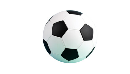 Naklejka premium Soccer Ball PNG, Classic Black and White Football with Stitching, Transparent Background, Outdoor Sports and Training Equipment