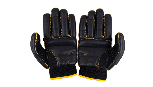 black leather gloves PNG, Protective Work and Cleaning Gloves, Transparent Background, Safety Equipment Icon