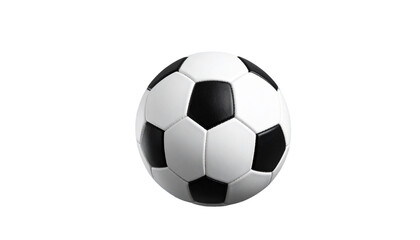 Naklejka premium Soccer Ball PNG, Classic Black and White Football with Stitching, Transparent Background, Outdoor Sports and Training Equipment