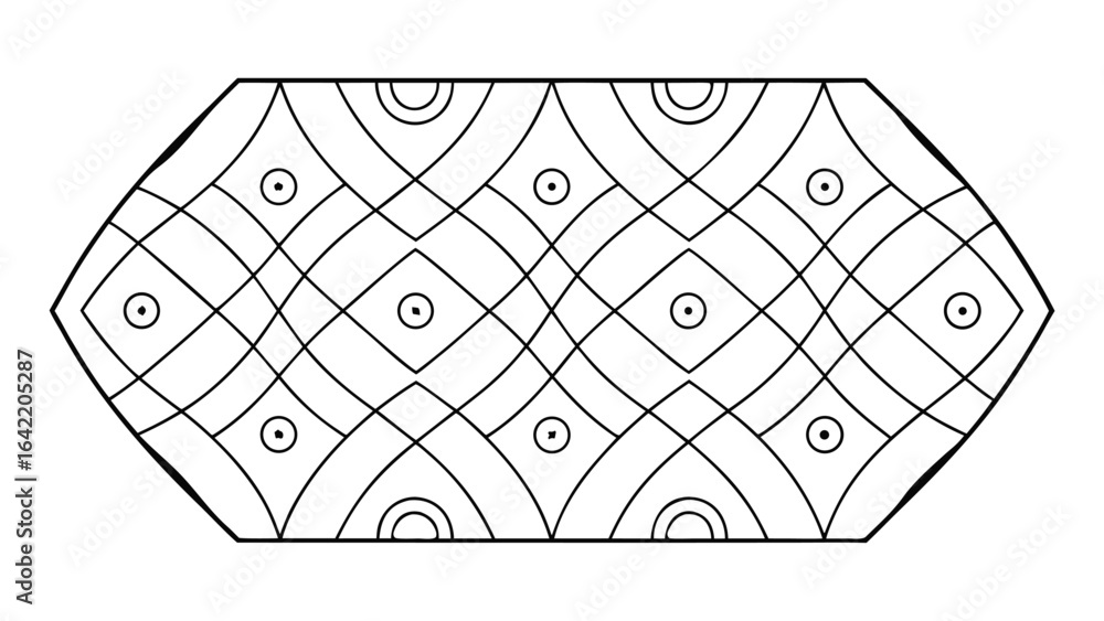 Aufkleber abstract geometric pattern with intersecting lines and symmetrical design elements