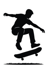 Skateboarder Performing a Jump Trick