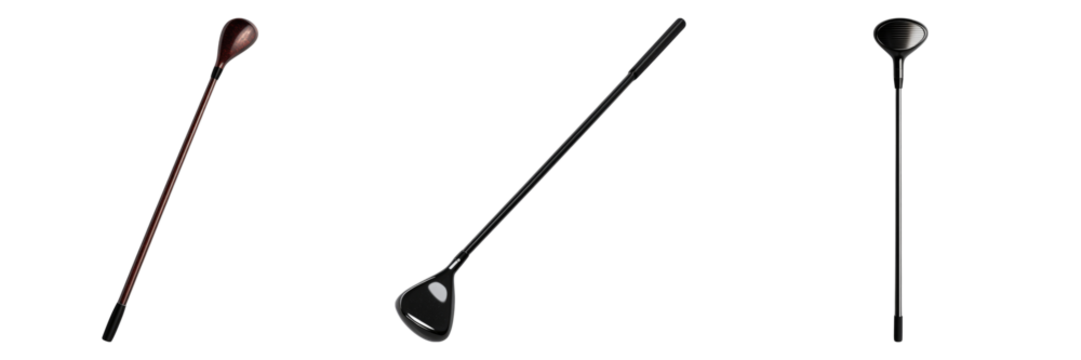 Set of golf stick isolated on transparent background
