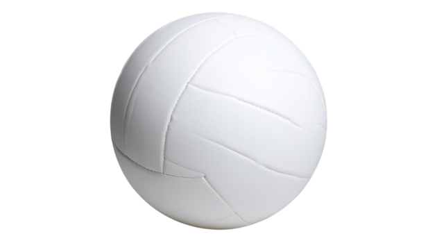 White Volleyball PNG, Realistic Sports Ball, Transparent Background, Beach and Indoor Game Equipment