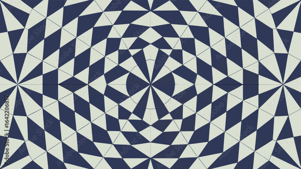 Poster abstract geometric pattern with repeating triangles and diamond shapes on a muted background