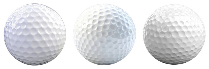 Set of golf ball isolated on transparent background