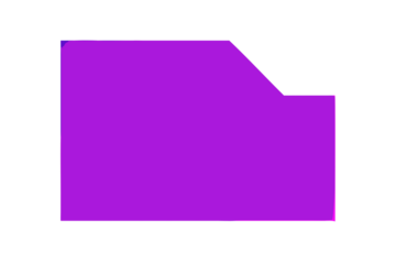 Abstract geometric shape with a vibrant purple color on a black background