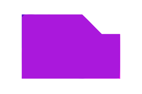 Abstract geometric shape with a vibrant purple color on a black background - Powered by Adobe