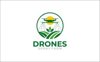 Illustration graphic vector of a drone spray technology logo design template