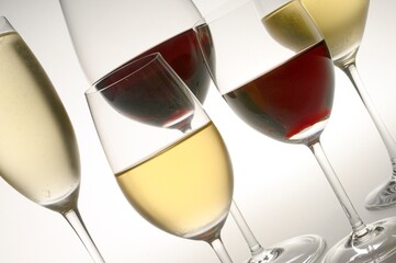 sparkling, red anda white wine