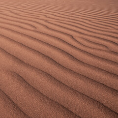Natural designs and shapes in the sand, caused by the wind.