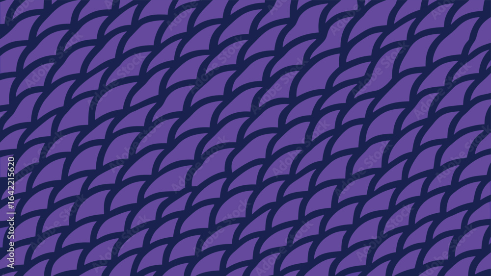 Poster abstract purple pattern with a dark blue outline creating a flowing and repeating design.