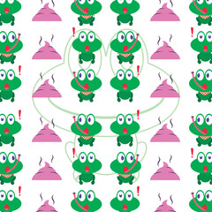 Frog poop surprise pattern. Vector