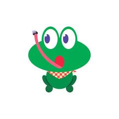 Chef Frog with Long Tongue. Vector