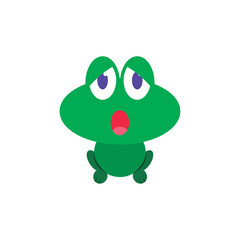Surprised Green Frog. Vector