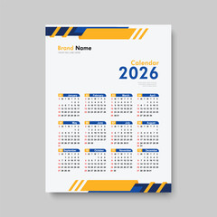 happy new year 2026 calendar template design