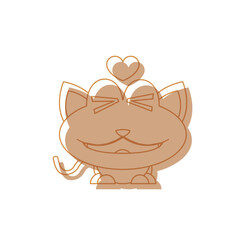 Smiling cat with heart. Vector