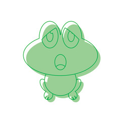 Surprised frog cartoon face. Vector