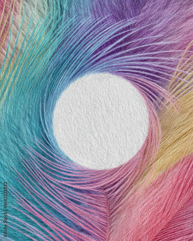 Poster colorful abstract background with swirling textures and space for text in center for creative projec