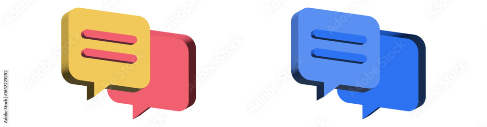 Poster 3d chat icon speech bubble symbol chat message icons - talk message bubble chat speech text box icon